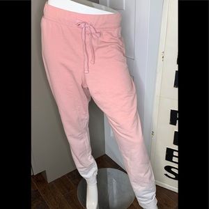 NWT Mud Pie Drawstring Dip Dye Pink Joggers sz L